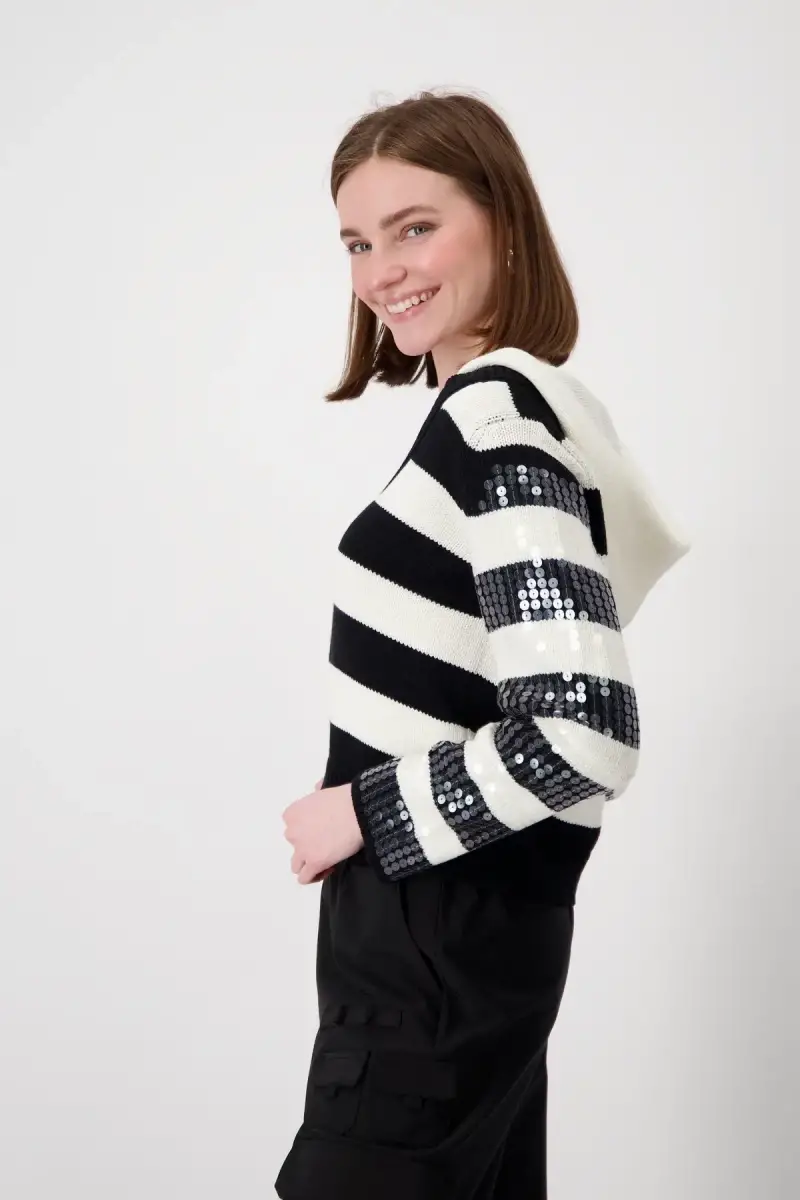 Monari Strickpullover mit Streifen Fabrik Onlineshop