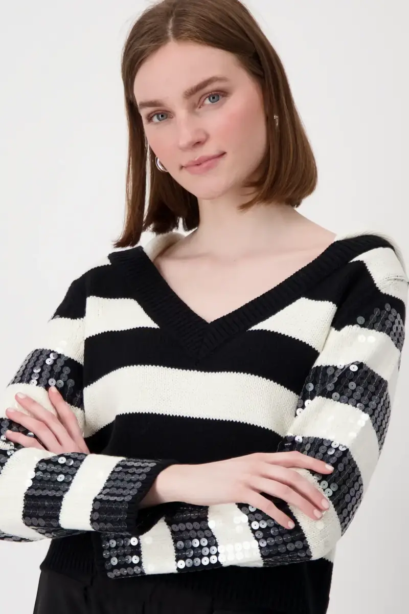 Monari Strickpullover mit Streifen Fabrik Onlineshop