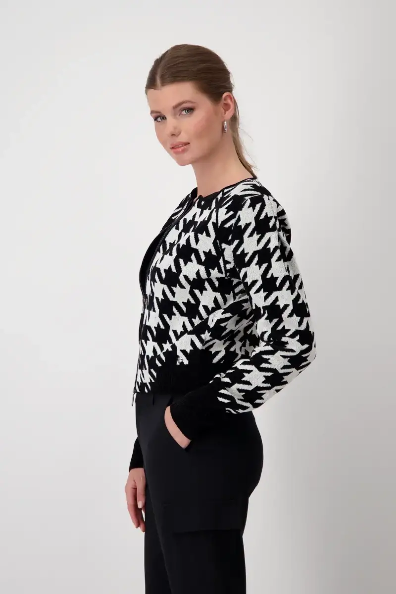 Monari Strickjacke mit Hahnentrittmuster Osterangebot