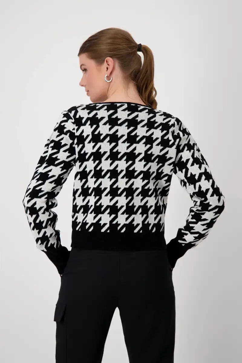 Monari Strickjacke mit Hahnentrittmuster Osterangebot