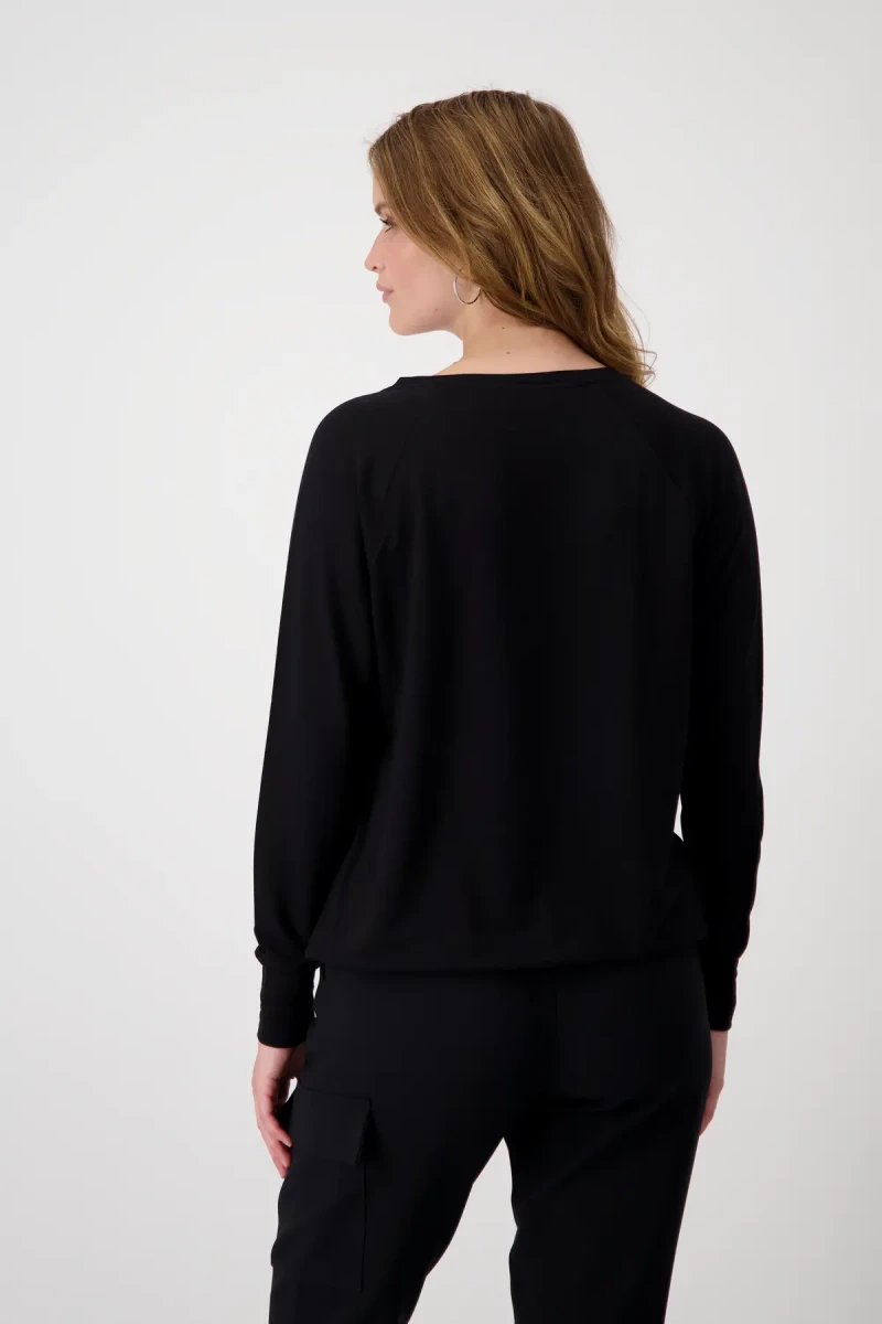 Monari Raglan Shirt mit Glitzerschrift Top Angebot
