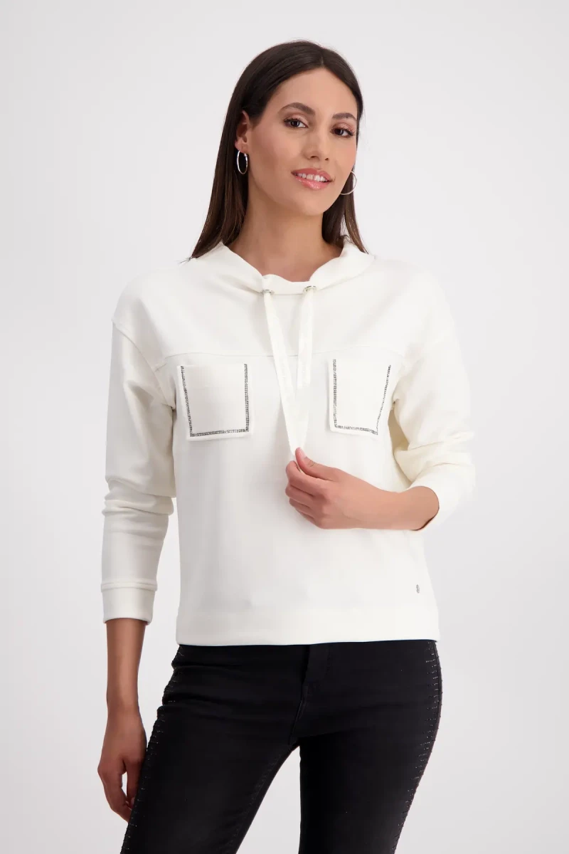 Monari Sweatshirt mit geschmückten Taschen Zeitlich begrenztes Angebot