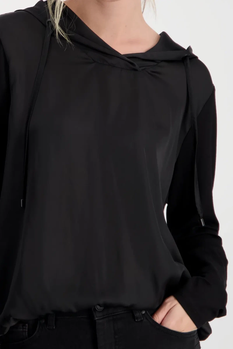 Monari Satin Blusenshirt mit Kapuze Saisonale Angebote