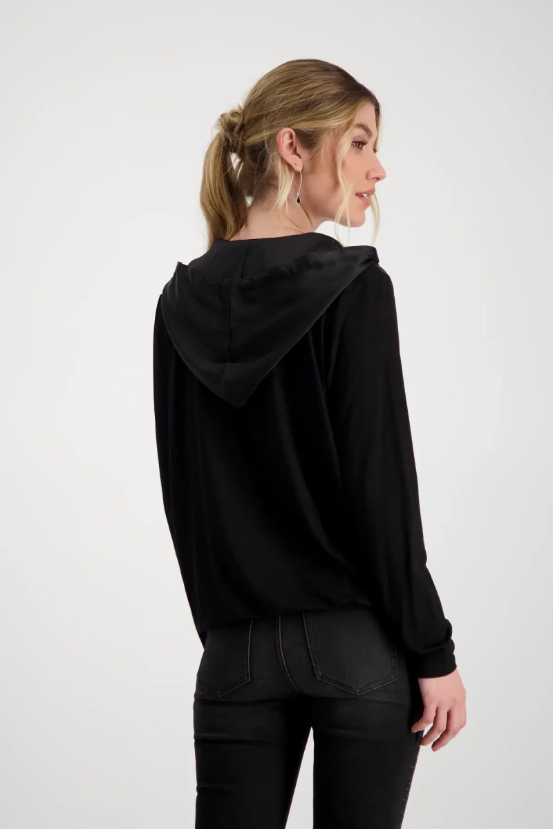 Monari Satin Blusenshirt mit Kapuze Saisonale Angebote