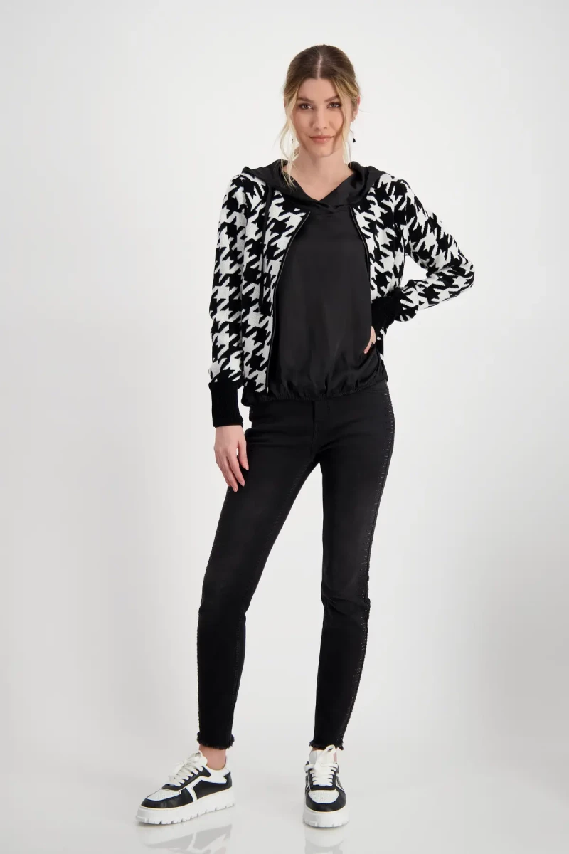 Monari Satin Blusenshirt mit Kapuze Saisonale Angebote
