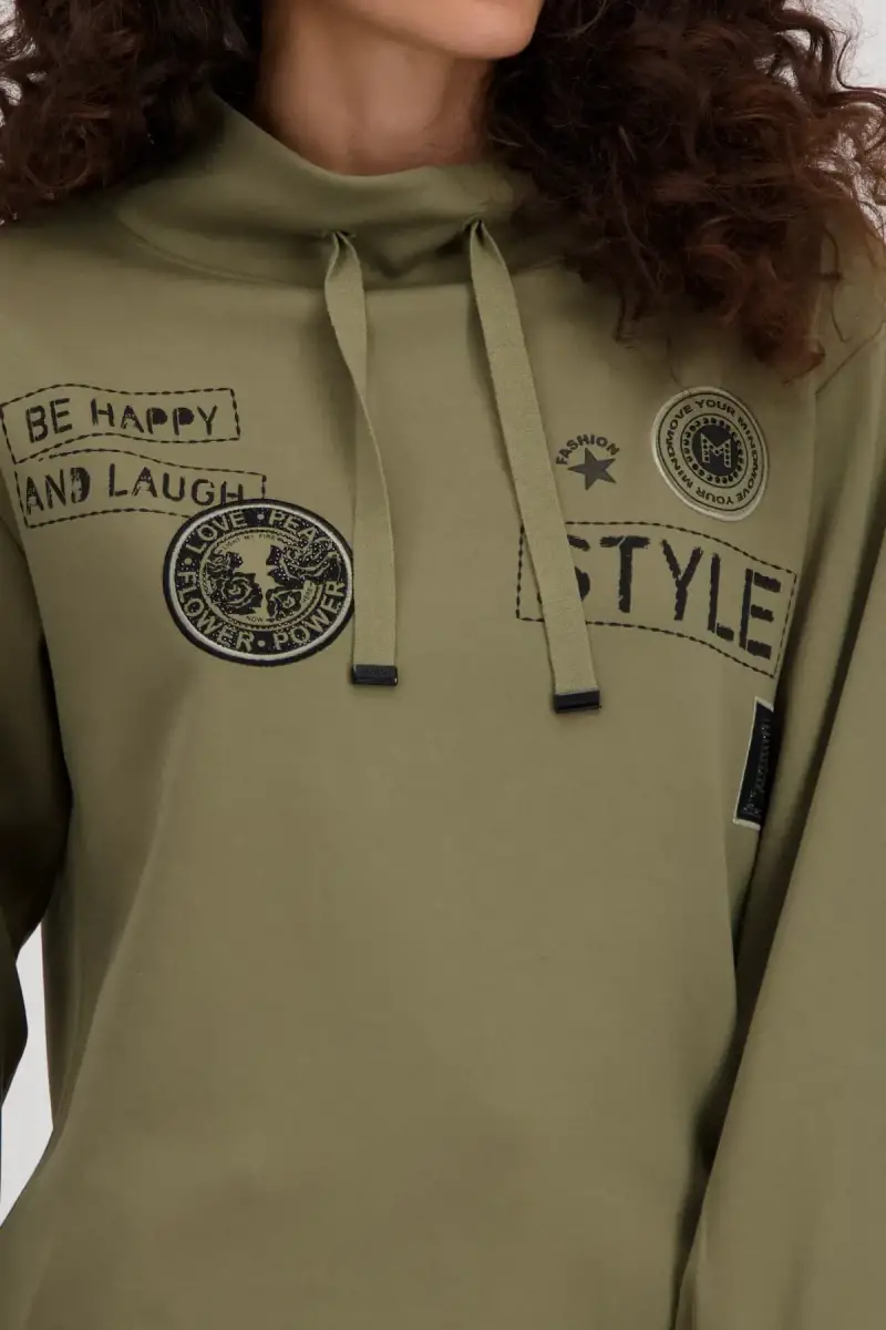 Monari Sweatshirt mit Patches und Strass Riesige Ersparnisse