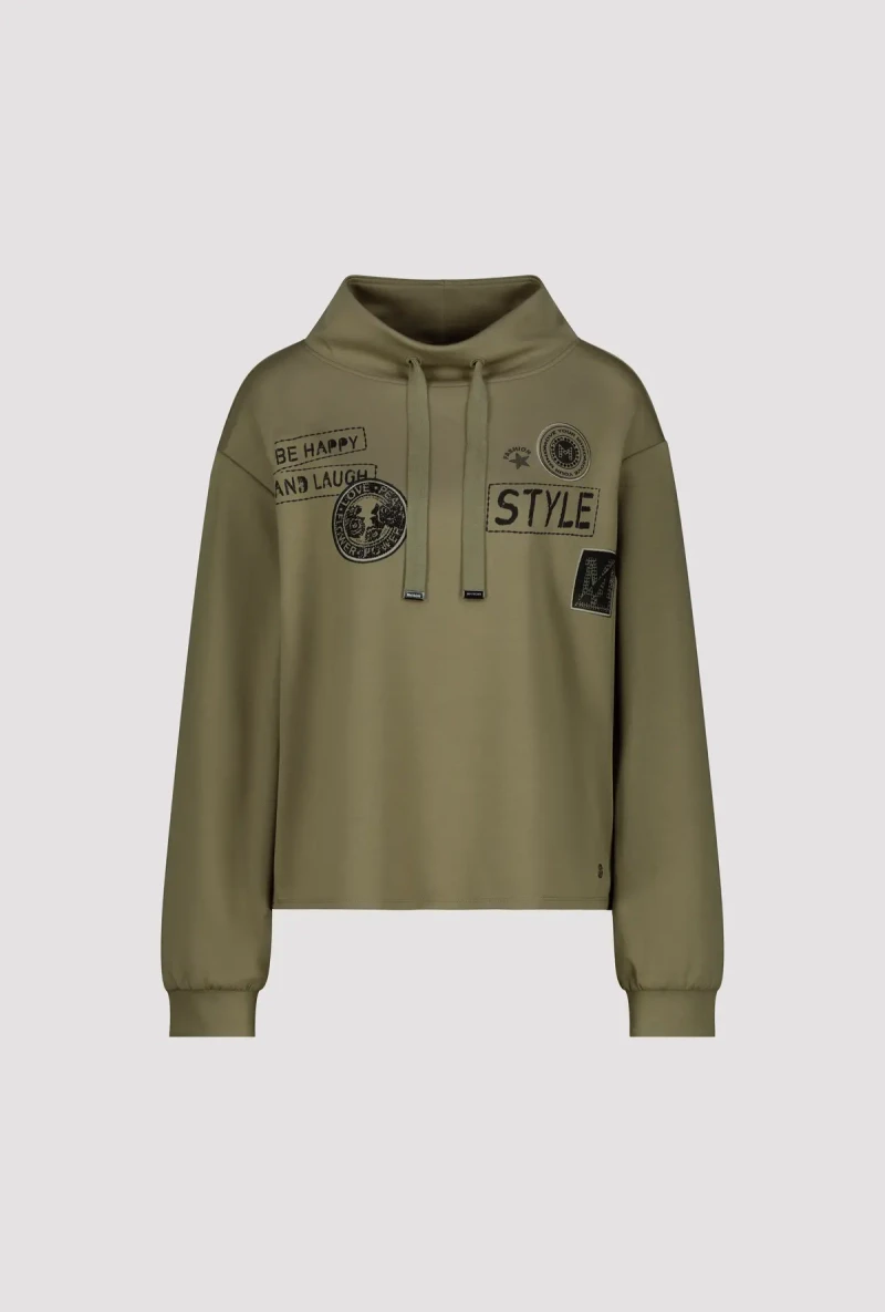Monari Sweatshirt mit Patches und Strass Riesige Ersparnisse