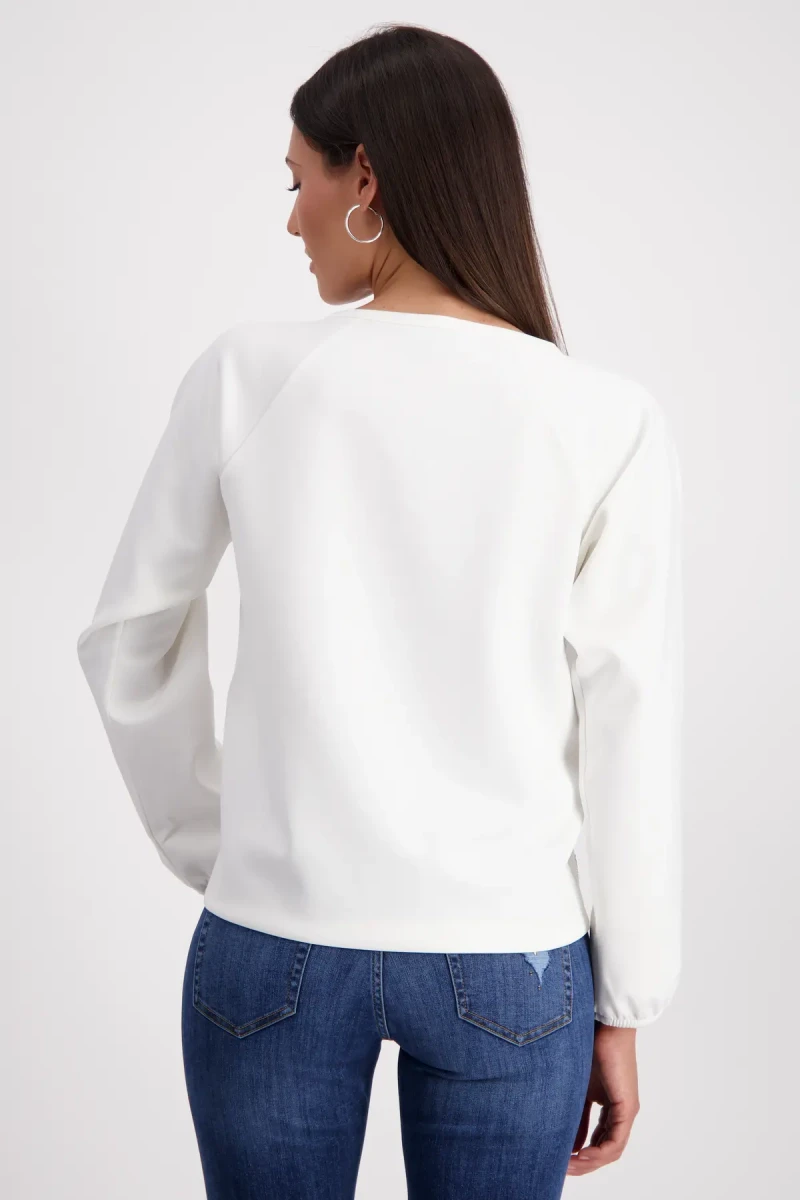 Monari Sweatshirt mit Schmuckschrift Kostenlose Rückgabe