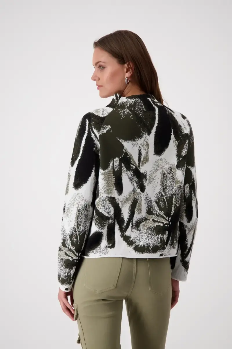 Monari Strickpullover mit Blumenmuster Letzter Tag