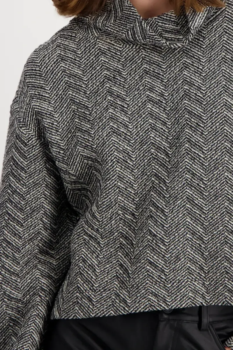 Monari Sweatshirt mit Fischgrat-Muster Bis zu 60% Rabatt