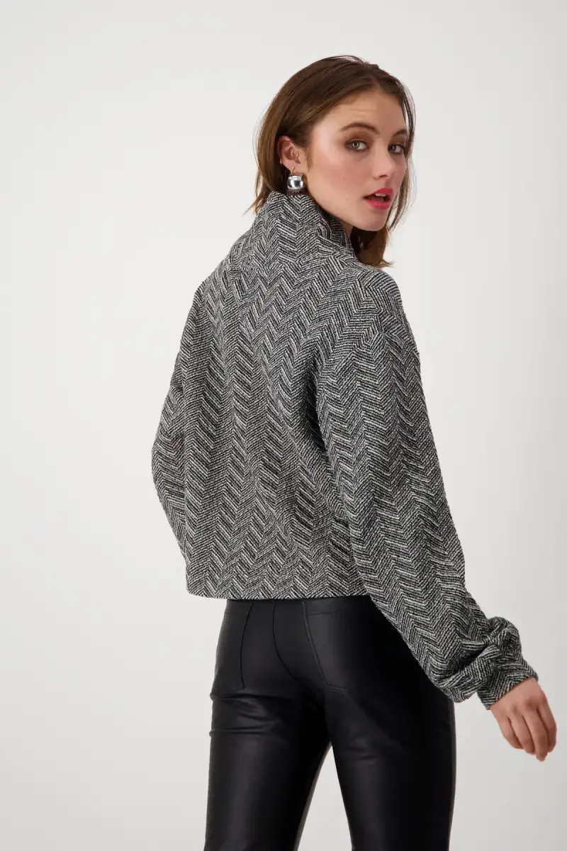 Monari Sweatshirt mit Fischgrat-Muster Bis zu 60% Rabatt