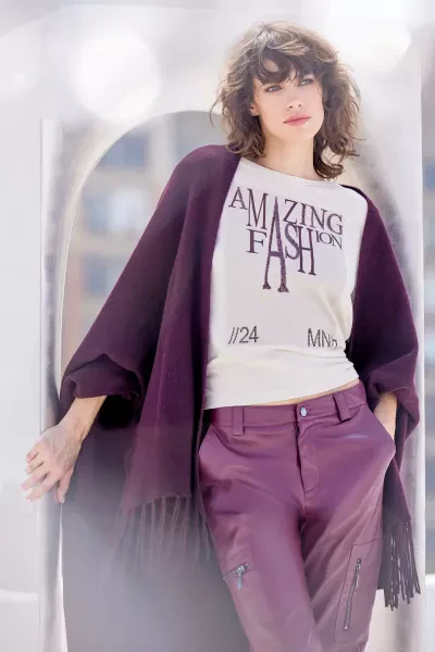 Monari Shirt mit Pailletten Schrift Sonderangebot der Fabrik