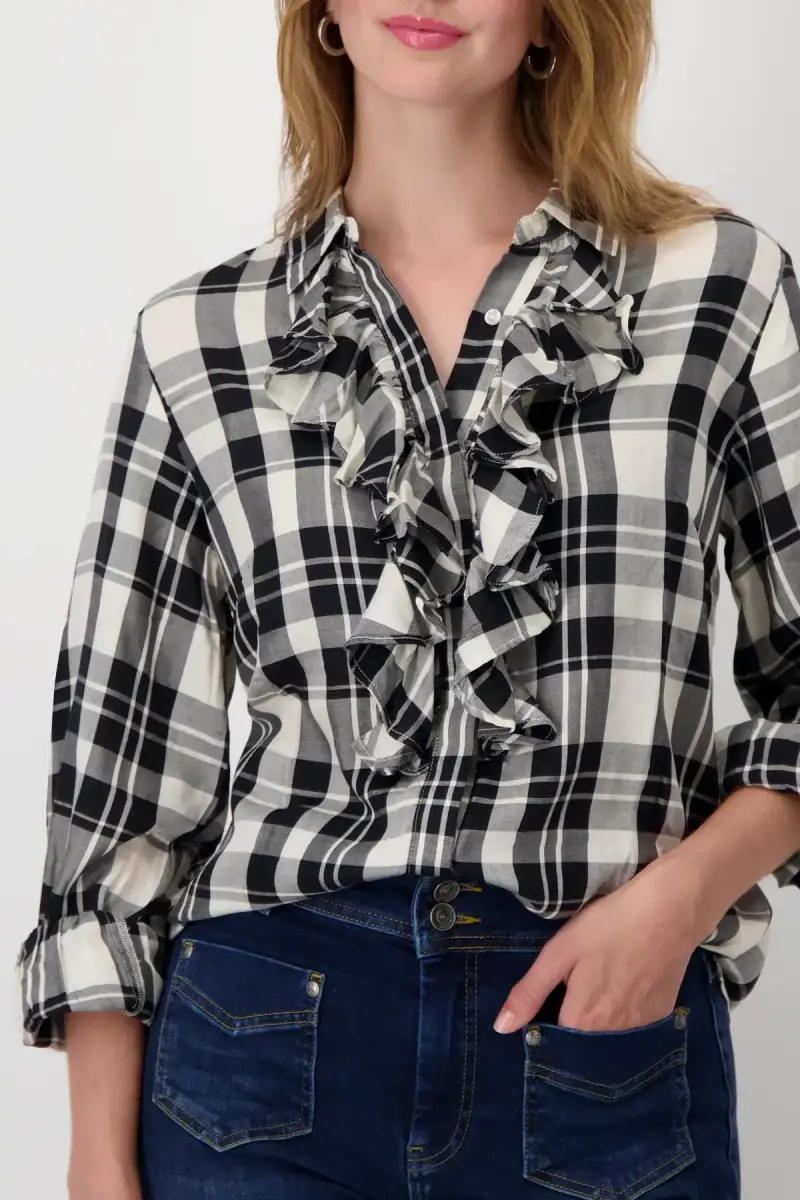 Monari Bluse mit Karomuster Discount Store für neue Produkte