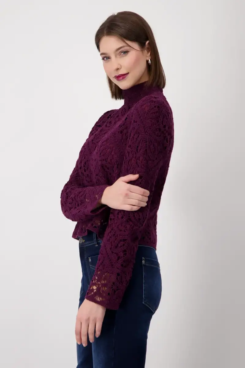 Monari Pullover mit Cornelly Häckelmuster Kostenloser Versand international