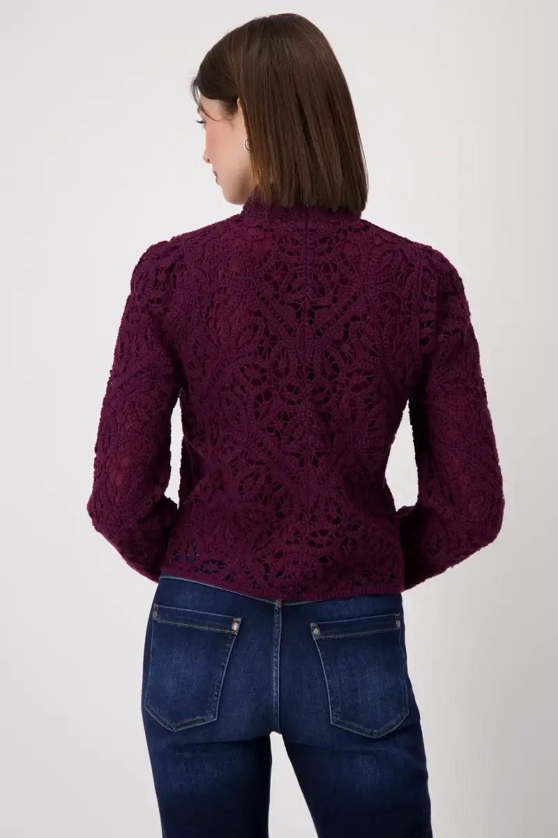 Monari Pullover mit Cornelly Häckelmuster Kostenloser Versand international
