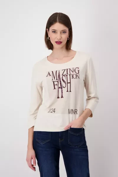 Monari T-Shirt mit Strass Schrift Top Angebot