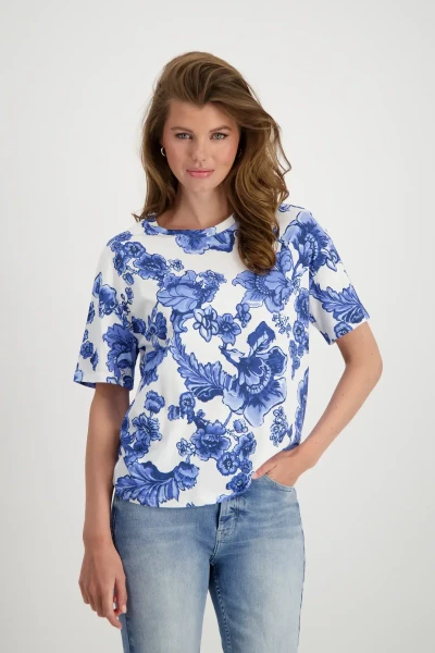 Monari T-Shirt mit Denim Print Online Outlet