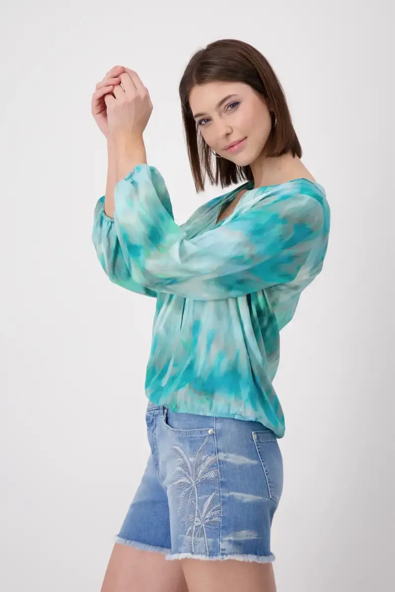 Monari Luftige Bluse mit Batikmuster Räumungsverkauf