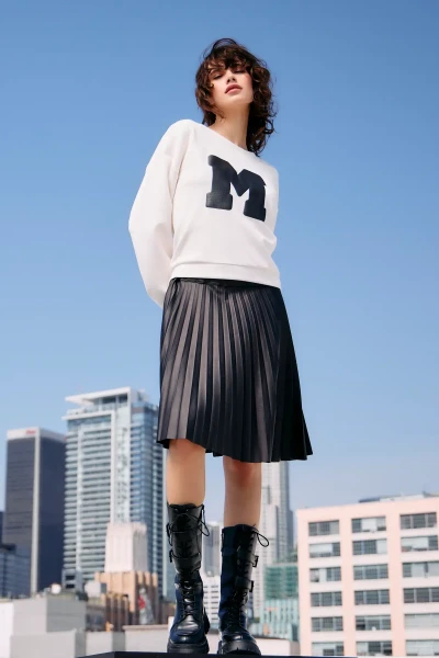 Monari Luftige Bluse mit Polaroidmuster Sonderangebot der Fabrik
