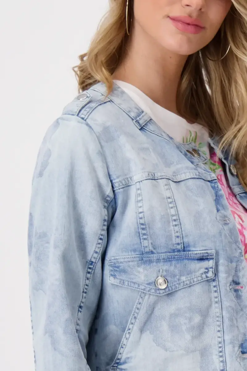 Monari Jeansjacke mit Blumenmuster Nur noch ein Tag übrig