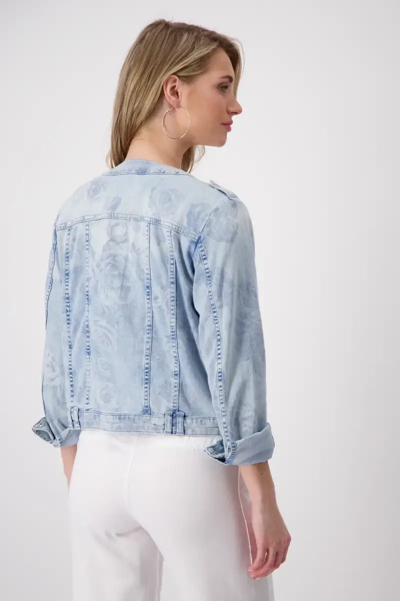 Monari Jeansjacke mit Blumenmuster Nur noch ein Tag übrig