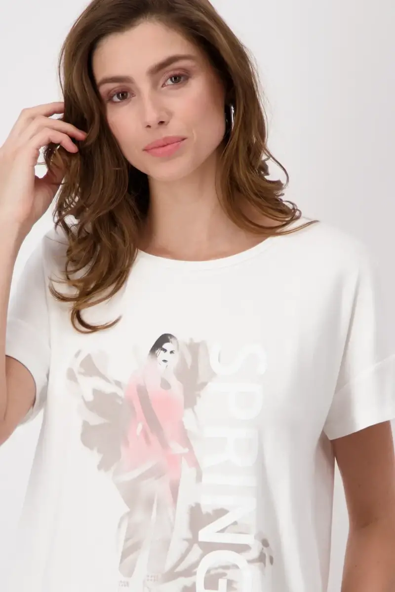 Monari T-Shirt mit Frauen Zeichnung 2025