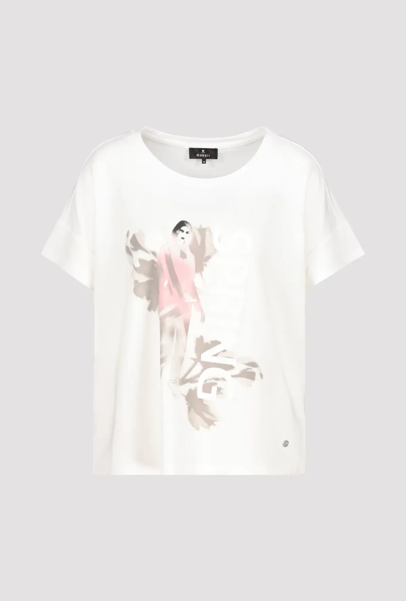 Monari T-Shirt mit Frauen Zeichnung 2025