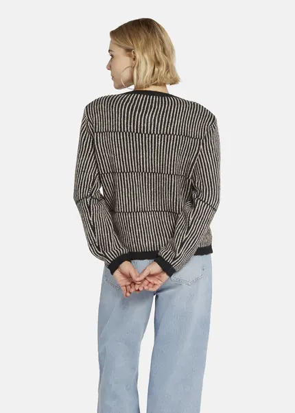 Nicowa Striped Cardigan SINOWA in BLACKarticle number NC8A22102019E-002 Fabrik Onlineshop
