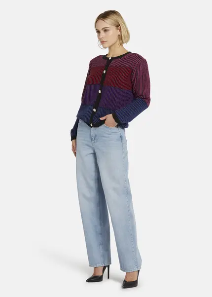 Nicowa Striped Cardigan SINOWA in BLACK MULTICOLORarticle number NC8A22101019E-002 Fabrikpreis