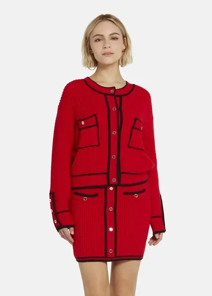 Nicowa Oversized cardigan - IDOWIA in REDarticle number NC8A22104014E-014 Großer Ausverkauf
