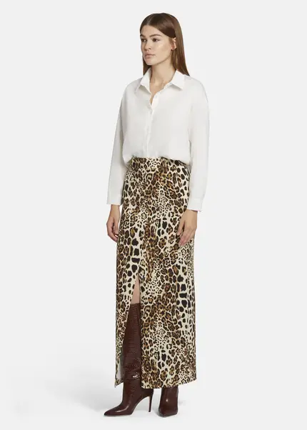 Nicowa Leo twill skirt TRENALA in BLACK LEOarticle number NC9A22401017E-151 Exklusivangebot
