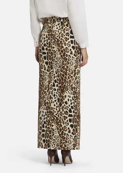 Nicowa Leo twill skirt TRENALA in BLACK LEOarticle number NC9A22401017E-151 Exklusivangebot