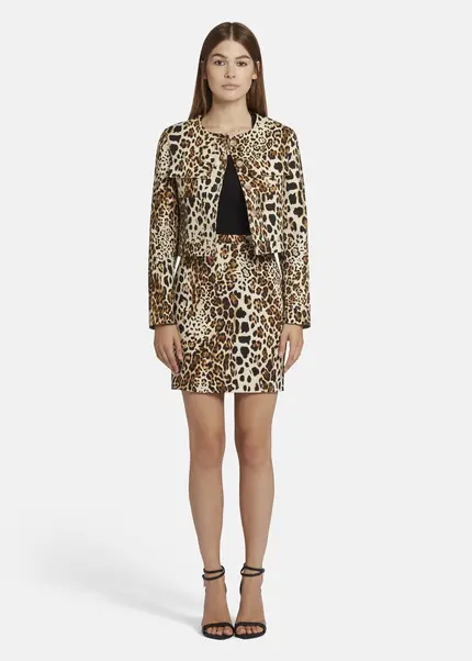 Nicowa Leo twill sheath skirt - TRECAWI in BLACK LEOarticle number NC9A22403017E-151 Preisnachlass