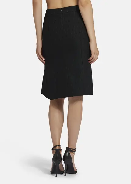 Nicowa Pinstripe twill flounce Skirt - LOWIANA in BLACK PINSTRIPEarticle number NC9A24005019E-002 Saisonschlussverkauf