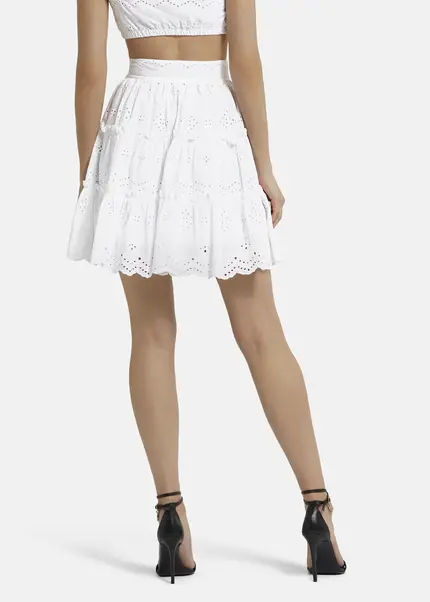 Nicowa Embroidered ruffle skirt - RALICINO in WHITEarticle number NC9A12601011E-004 Black Friday