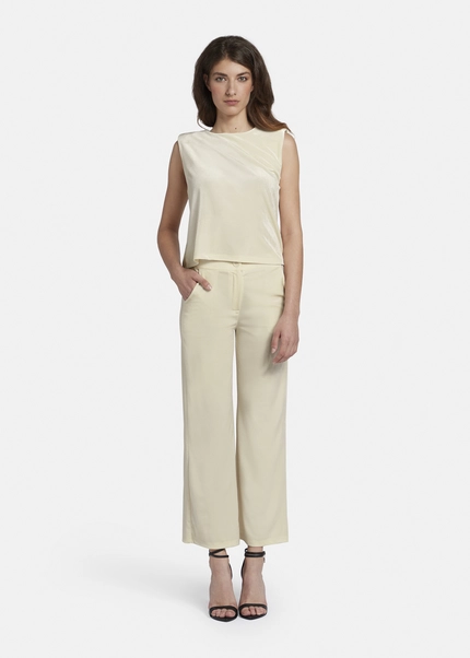 Nicowa Loose trousers made of lamé velvet RIMBIO in OFFWHITE LAMÉarticle number NC8A22508021E-072 Vatertagsangebot