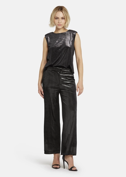 Nicowa Loose trousers made of lamé velvet RIMBIO in BLACK LAMÉarticle number NC8A22508019E-002 Valentinstagsangebot