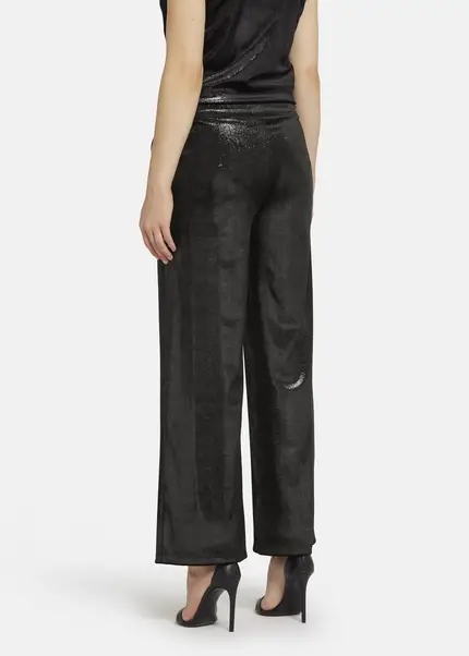 Nicowa Loose trousers made of lamé velvet RIMBIO in BLACK LAMÉarticle number NC8A22508019E-002 Valentinstagsangebot