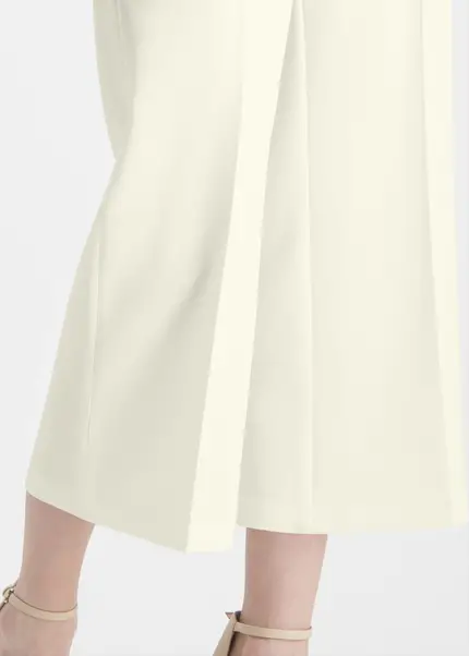 Nicowa Twill culottes with creases – CORADUE in WHITEarticle number NC7A12018011E-004 Jubiläumsangebot