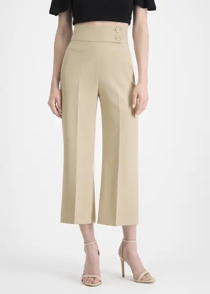 Nicowa Twill culottes with creases – CORADUE in BEIGEarticle number NC7A12016011E-138 Lagerräumung