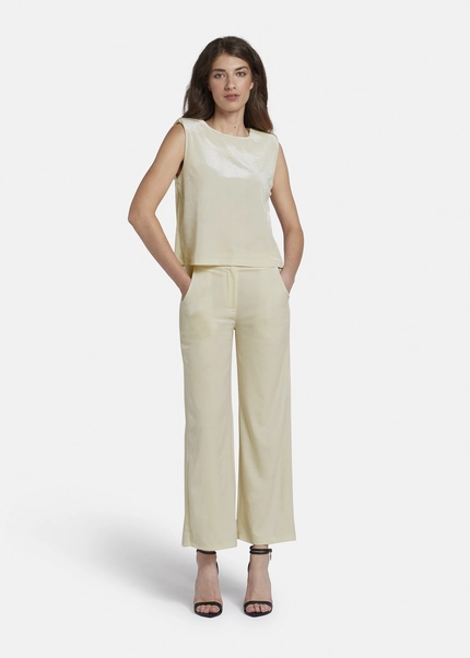 Nicowa Lamé velvet top with shoulder pads VELLIO in OFFWHITE LAMÉarticle number NC8A22507021E-072 Riesige Ersparnisse