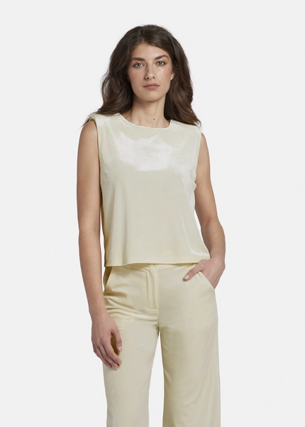 Nicowa Lamé velvet top with shoulder pads VELLIO in OFFWHITE LAMÉarticle number NC8A22507021E-072 Riesige Ersparnisse