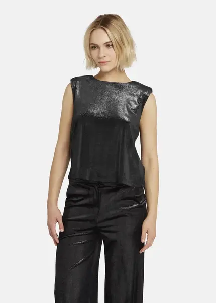 Nicowa Lamé velvet top with shoulder pads VELLIO in BLACK LAMÉarticle number NC8A22507019E-002 VIP-Rabatte