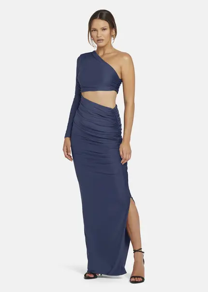 Nicowa Draped One Shoulder Evening Dress - AMOWI in MIDNIGHT BLUEarticle number NC9A24008035E-035 Letzte 2 Tage