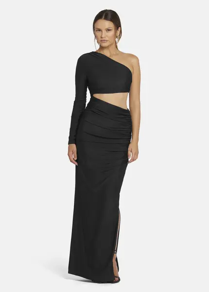 Nicowa Draped One Shoulder Evening Dress - AMOWI in BLACKarticle number NC9A24009019E-002 Letzter Tag