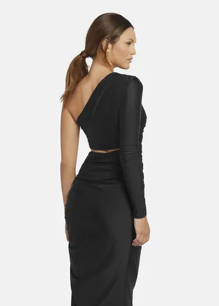 Nicowa Draped One Shoulder Evening Dress - AMOWI in BLACKarticle number NC9A24009019E-002 Letzter Tag