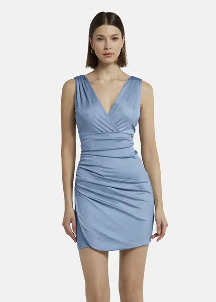 Nicowa Mini dress in glossy jersey - MICARO in Bluearticle number NC9A1400625E-025 Sonderangebot der Fabrik