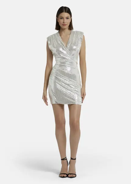 Nicowa Mini dress with shoulder pads - NOCIWA in Silverarticle number NC9A1400948E-088 Discount Store für neue Produkte