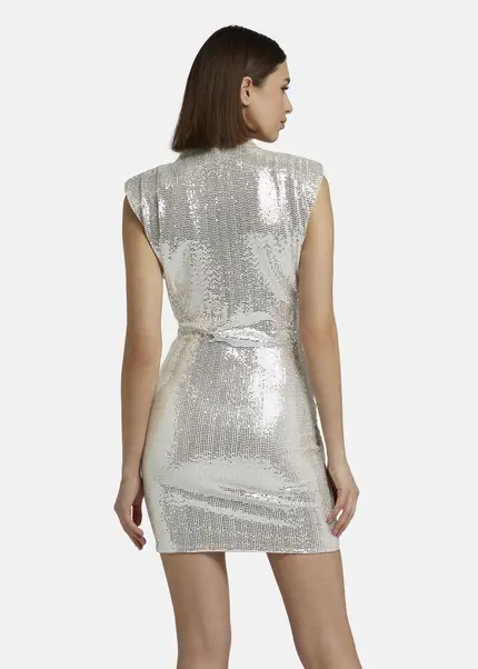 Nicowa Mini dress with shoulder pads - NOCIWA in Silverarticle number NC9A1400948E-088 Discount Store für neue Produkte