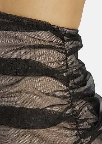 Nicowa Asymmetrical mesh dress - AWITO MAXI in Blackarticle number NC9A1401119E-002 50% Rabatt mit kostenlosem Versand